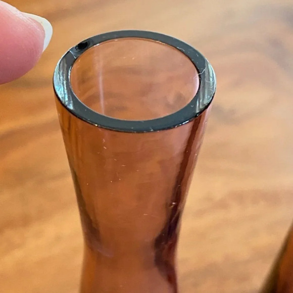 Gorgeous Krosno Poland Ameythest Art Glass Purple Vase with Clear Blown Bubble - Picture 4 of 16